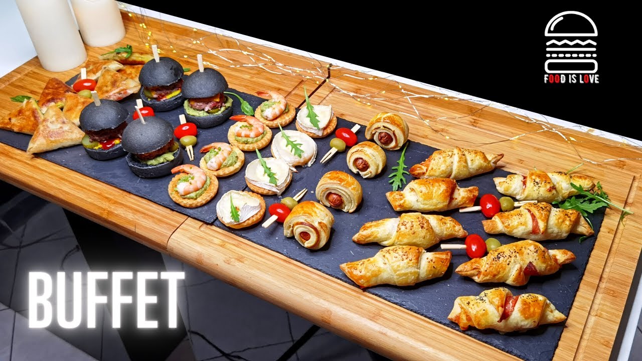 DES IDEES POUR UN BUFFET CHAUD ET FROID -- Pâte feuilletée, feuille de brick et mini cheeseburger