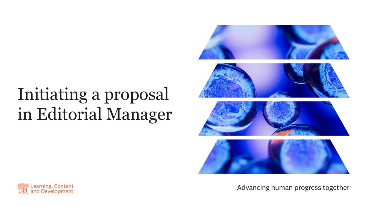 Initiating a proposal in Editorial Manager