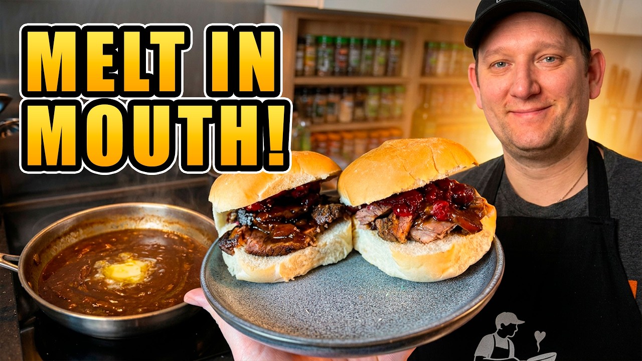 Braised Beef Brisket in Bread Baps, Soft and Delicious, Tastes Like Christmas