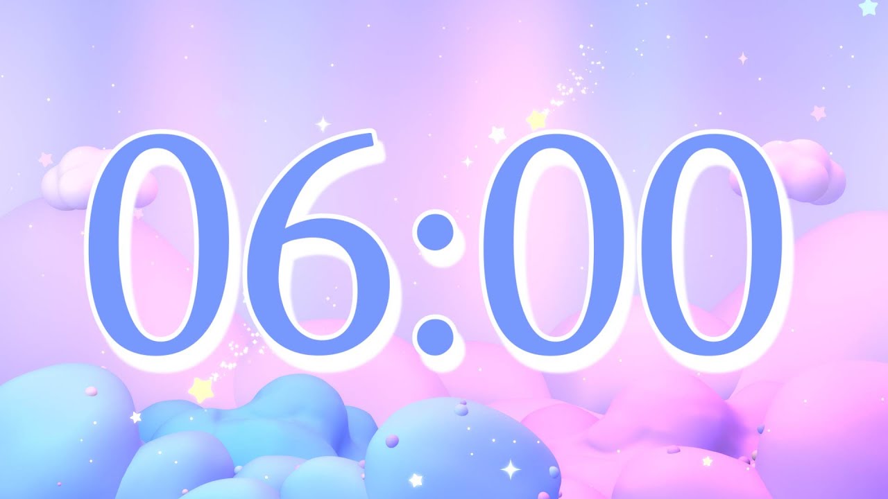 6 Minute Timer Countdown | Big Numbers | Calm Ambient Music | Relax Focus Study