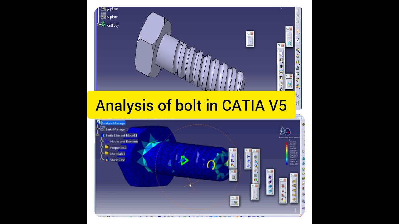 Analysis of bolt in CATIA V5 (Generative structural analysis)