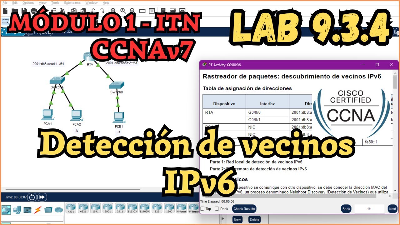 9.3.4 Packet tracer - Deteccion de vecinos IPv6 (Resolución)
