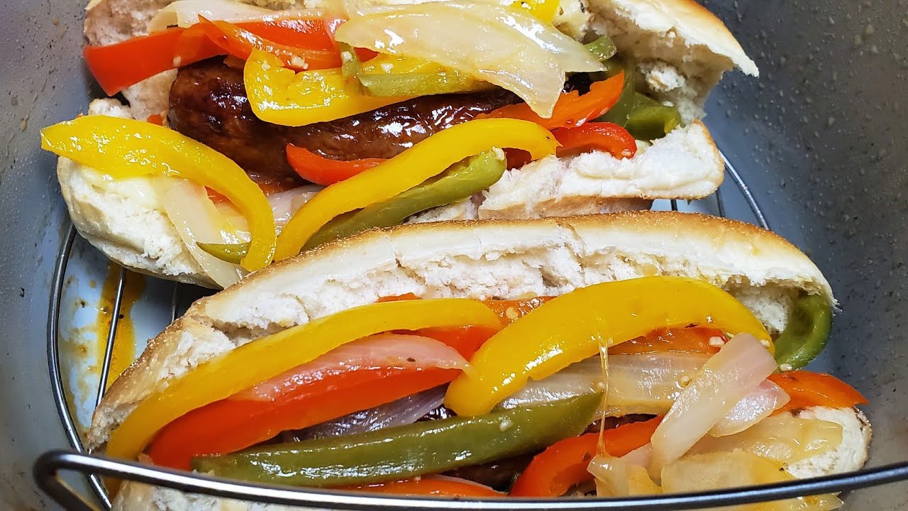 Ninja Foodi Italian Sausage with Peppers & Onions johnsonville brats