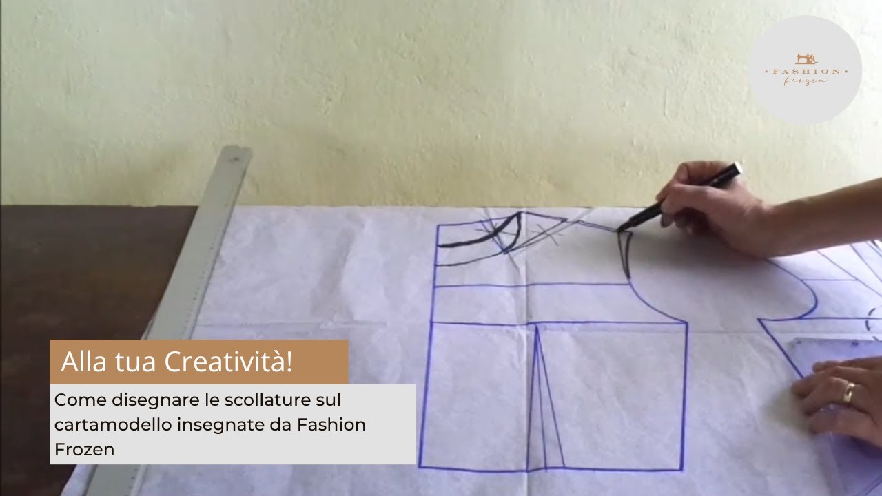Come disegnare le scollature sul cartamodello insegnate da Fashion Frozen