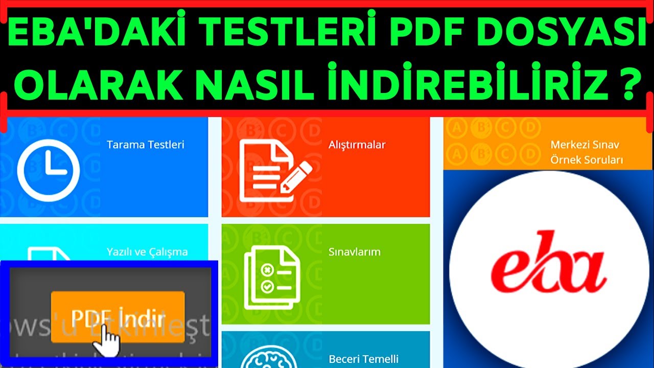 EBA'daki Testler, Dersler PDF Olarak Nasıl İndirilir?