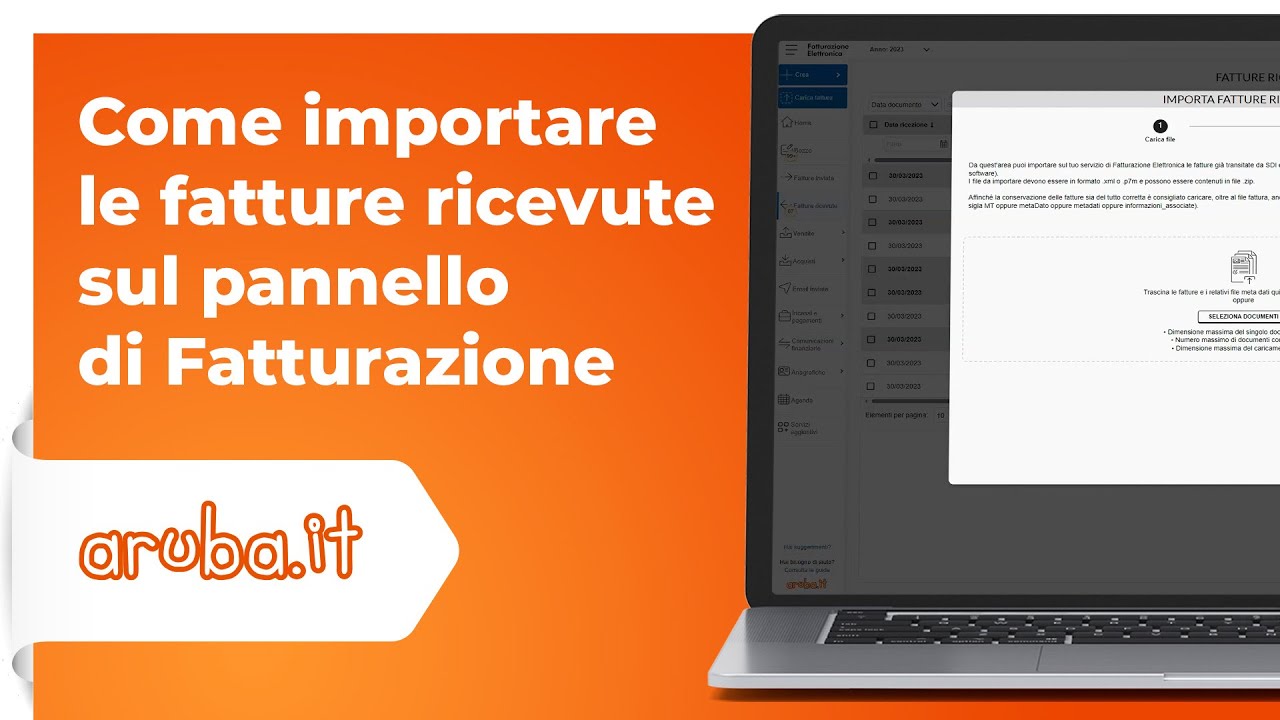 Come importare le fatture ricevute sul pannello di Fatturazione