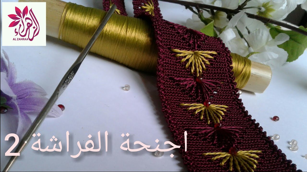 اجنحة الفراشة 2:نصف طوق بالكروشي انيق للجلابة المغربية👗