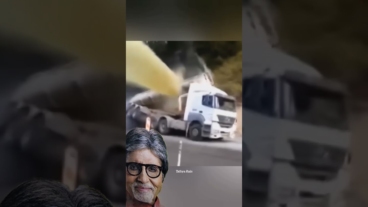 Amitabh Bachchan action to track accident roadacciden,truckcrash, highwayincident,brakefai