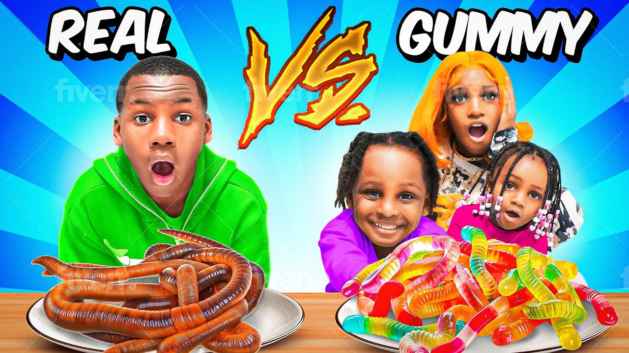 REAL FOOD VS GUMMY FOOD CHALLENGE