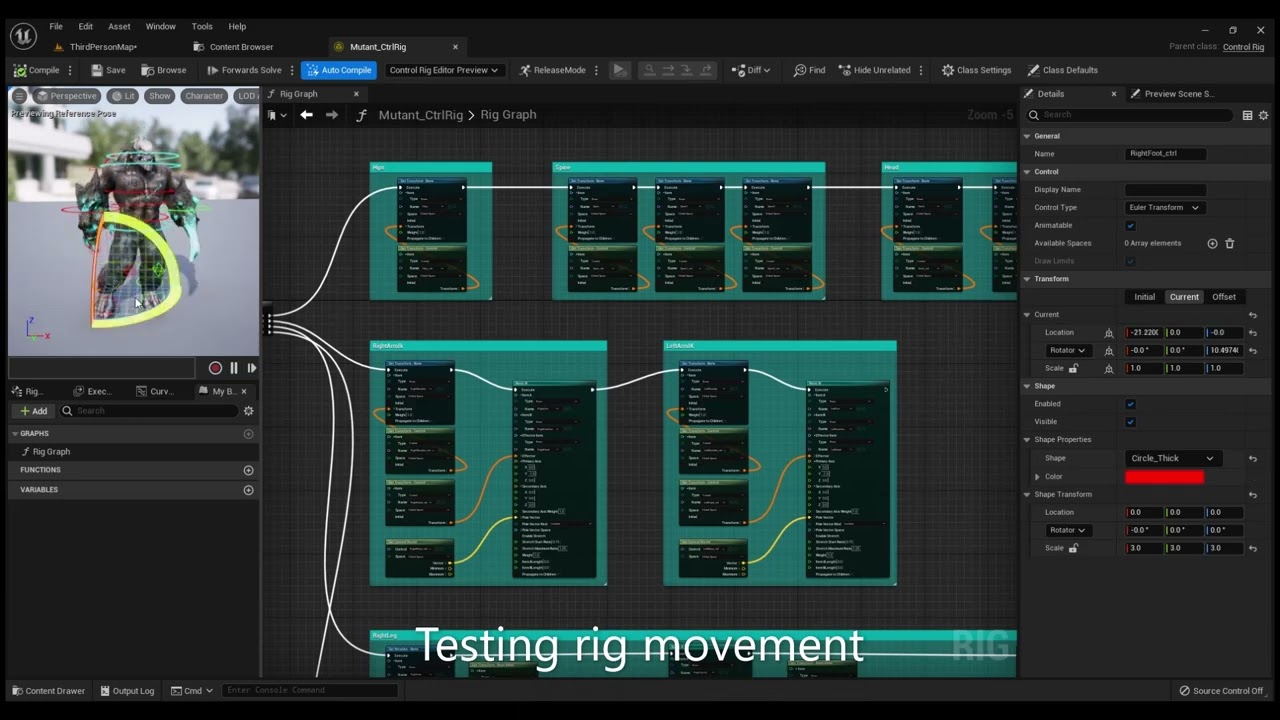 Animation Process with Control Rig in Unreal Engine 5 Demo
