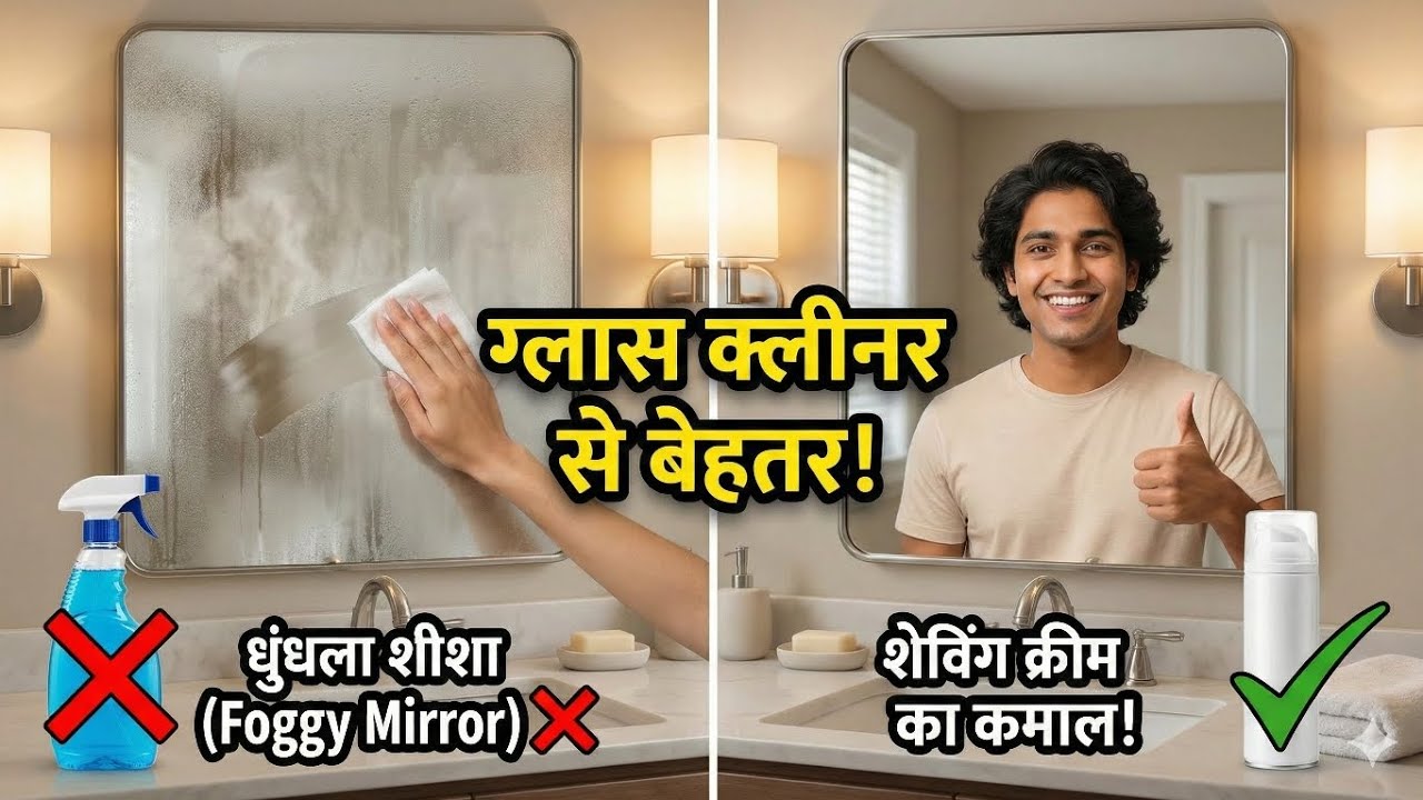 Shaving Cream vs Glass Cleaner: कौन जीतेगा? 😱 (Bathroom Mirror Hack)
