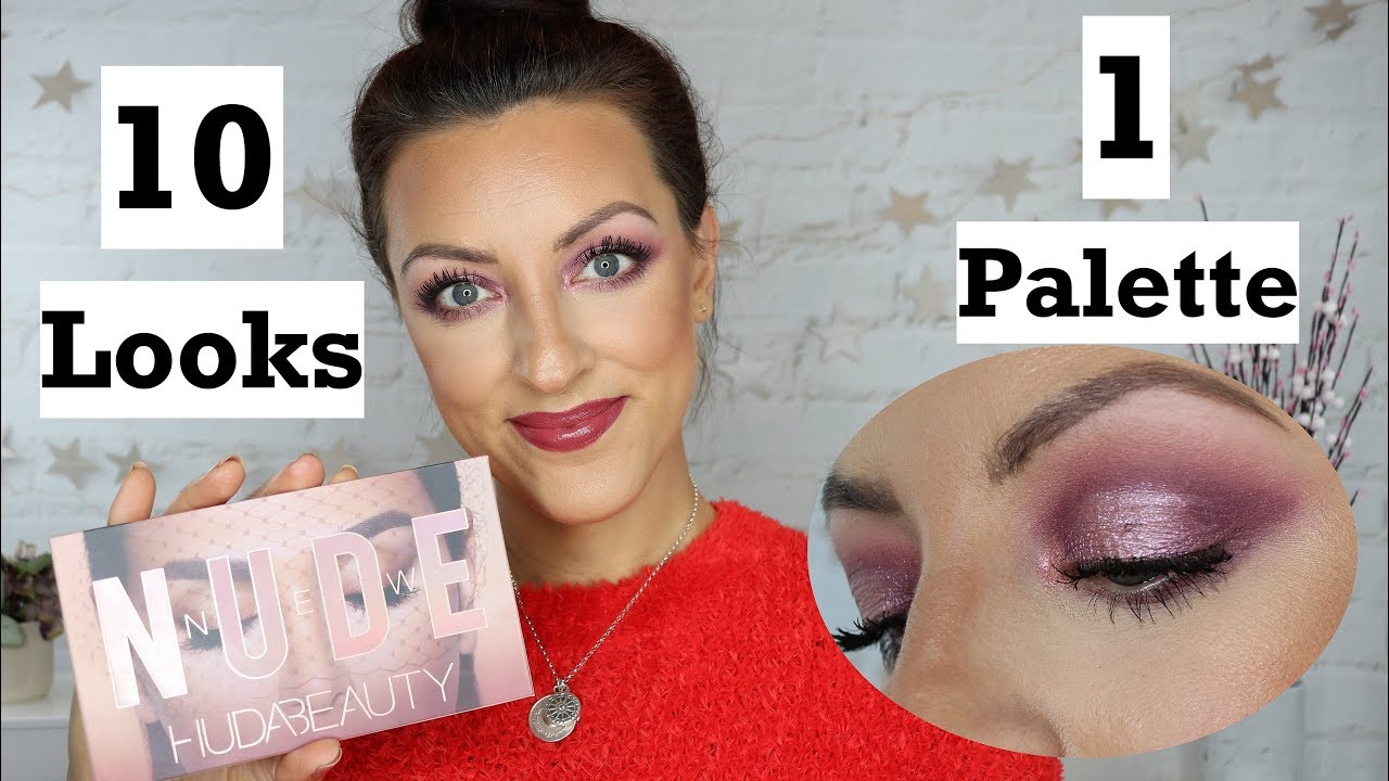 Новая нюдовая палетка теней Huda Beauty | 10 образов!!!