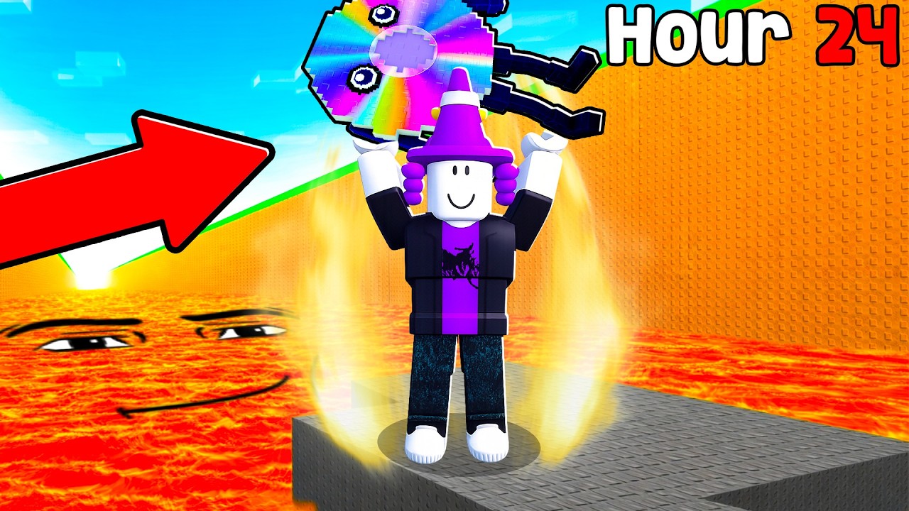 Surviving 24 HOURS and Becoming OP in Roblox Survive LAVA for Brainrots!