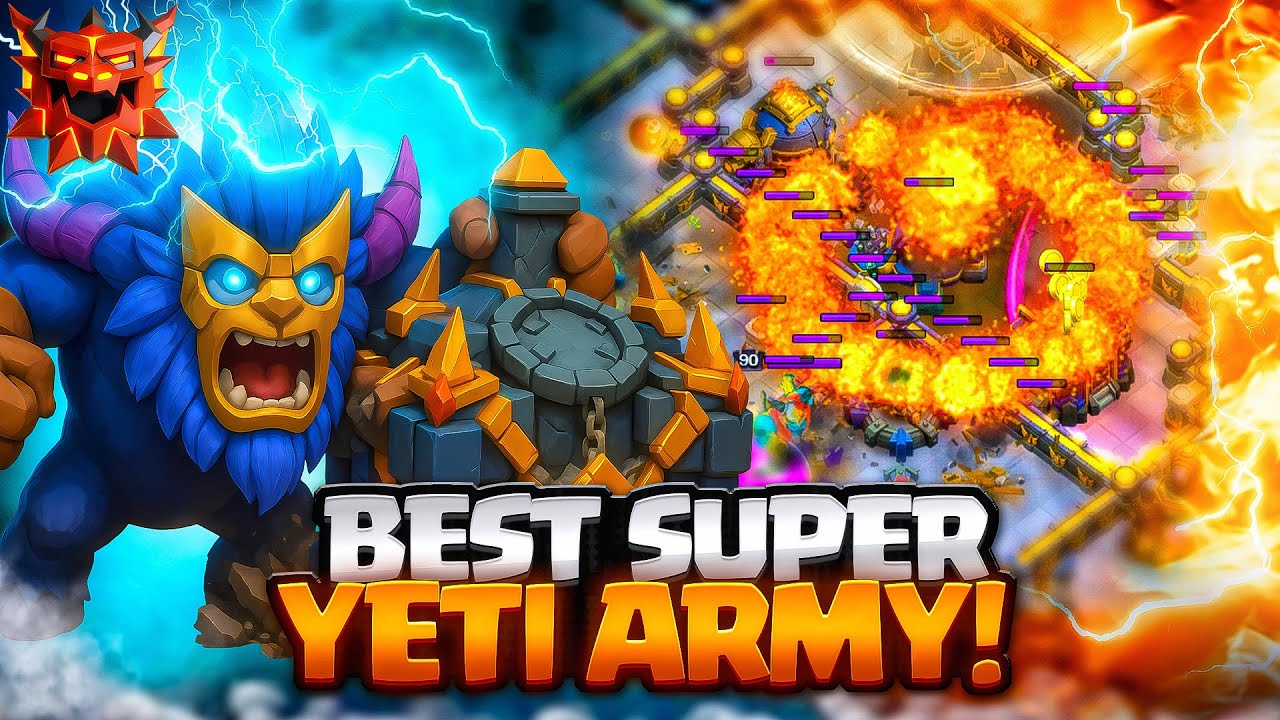 Супер Йети + Варден Файрбол: TH17 3 звезды с моими ошибками | Clash of Clans