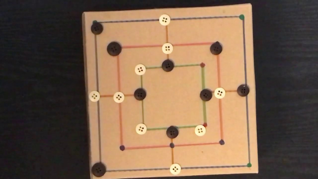 Nine Men's Morris Game Play || The Mill Board Game