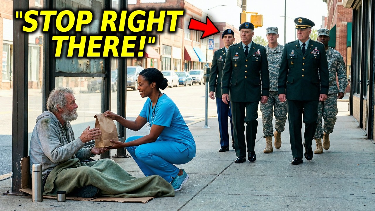 Single Mom Brought Breakfast to Homeless Man Daily - One Day, Military Officers Arrived At Her Door