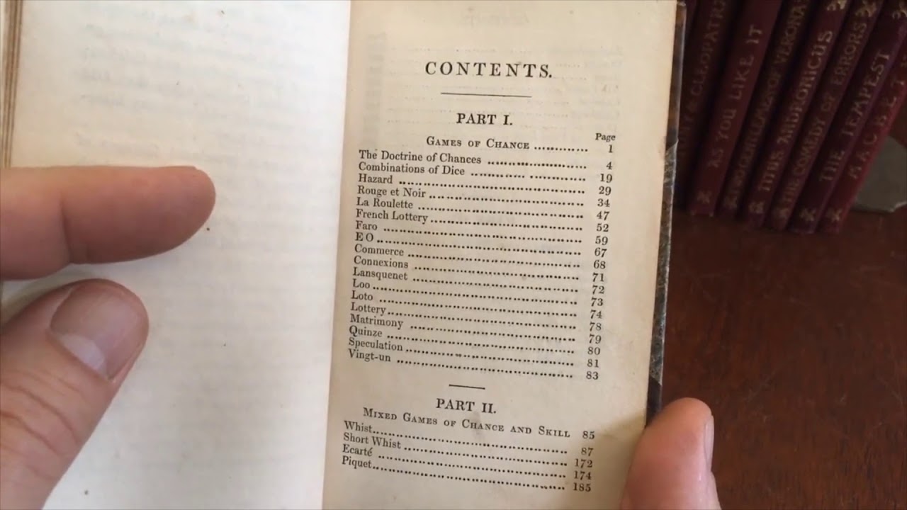 Hoyle's Games 1835 Scientific guide to gaming table beautiful old leather book
