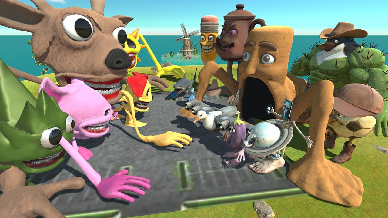 Brainrot Animal Meme Team Leru Leru Vs Team Cursed Deer Tapes Animal Revolt Battle Simulator