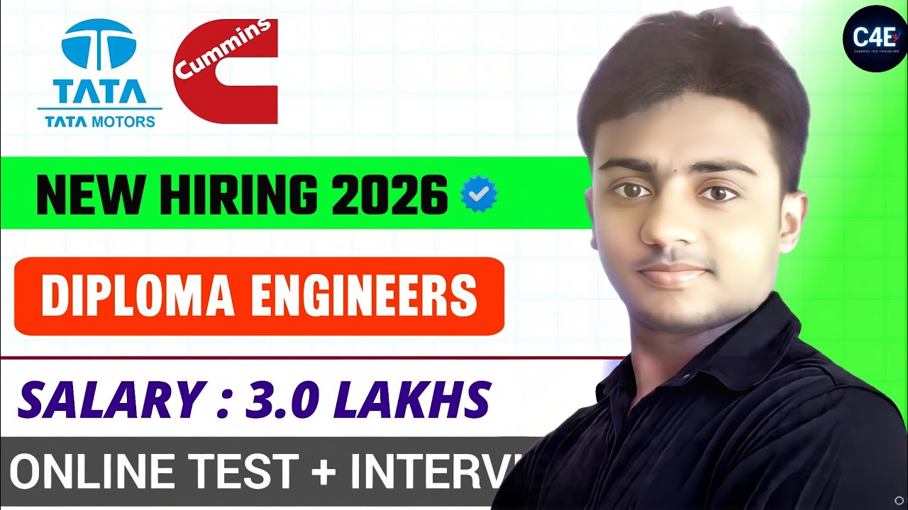 Tata Cummins is Hiring 2026। Diploma Engineers। Salary : 3.0 LAKHS। Diploma Jobs 2026