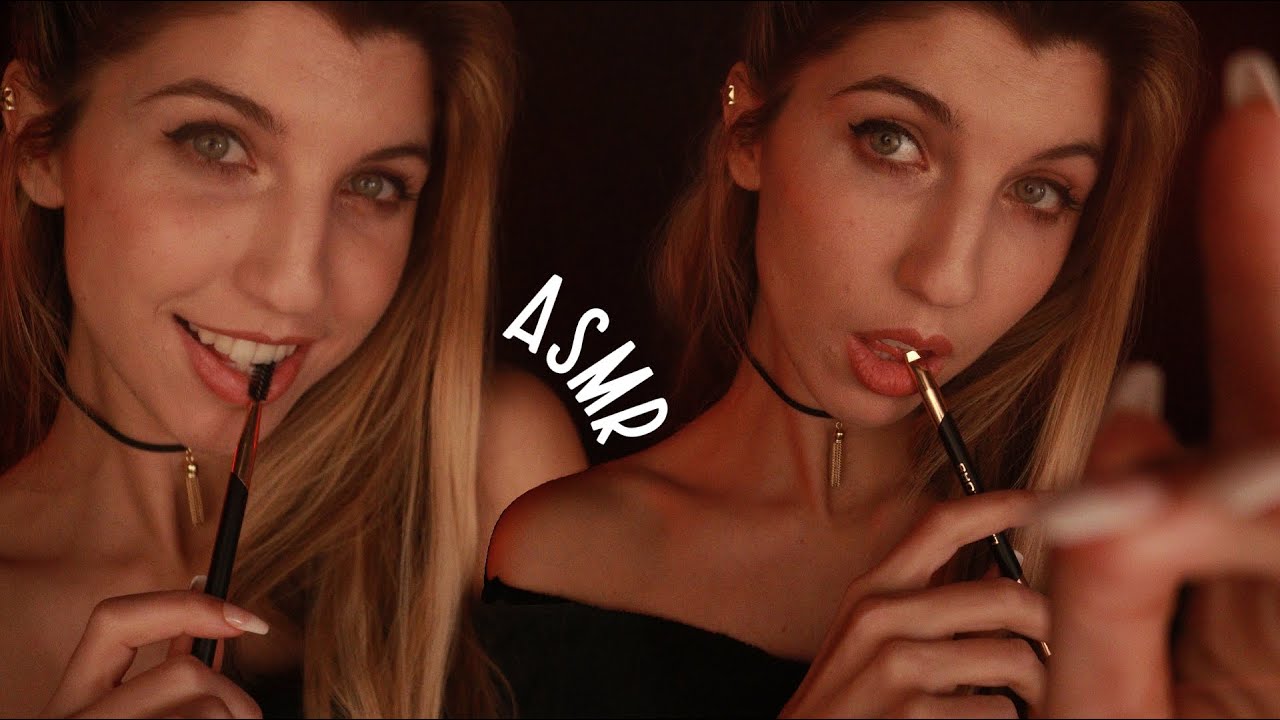 ASMR SpitPainting ~ Mouth Sounds + Spoolie (Inaudible Whispers)