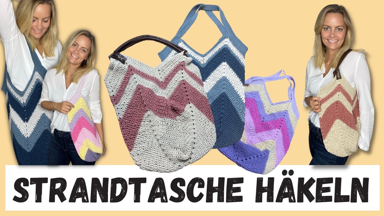 Einfache Strandtasche h&auml;keln - Einkaufstasche f&uuml;r den Alltag - Summer Breeze von Hobbii