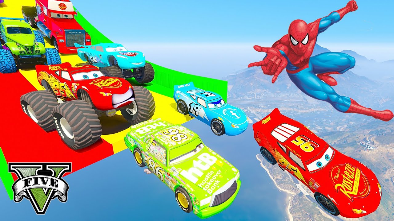 GTAV SPIDER-MAN 2, FIVE NIGHTS AT FREDDY'S, THE AMAZING DIGITAL CIRCUS Join in Epic New Stunt Racing