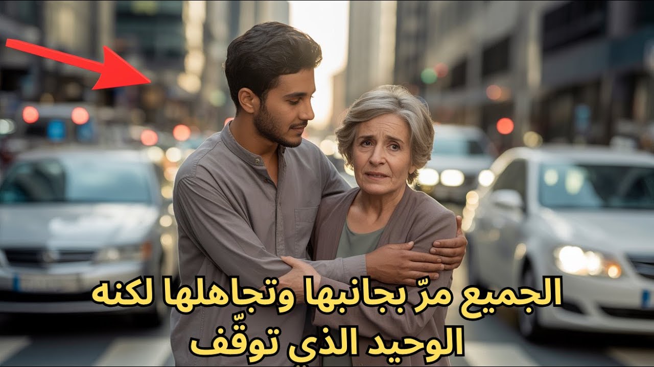 شاب بسيط يساعد امرأة مسنّة على عبور الطريق… وما قدّمته له في المقابل غيّر مصيره بالكامل!