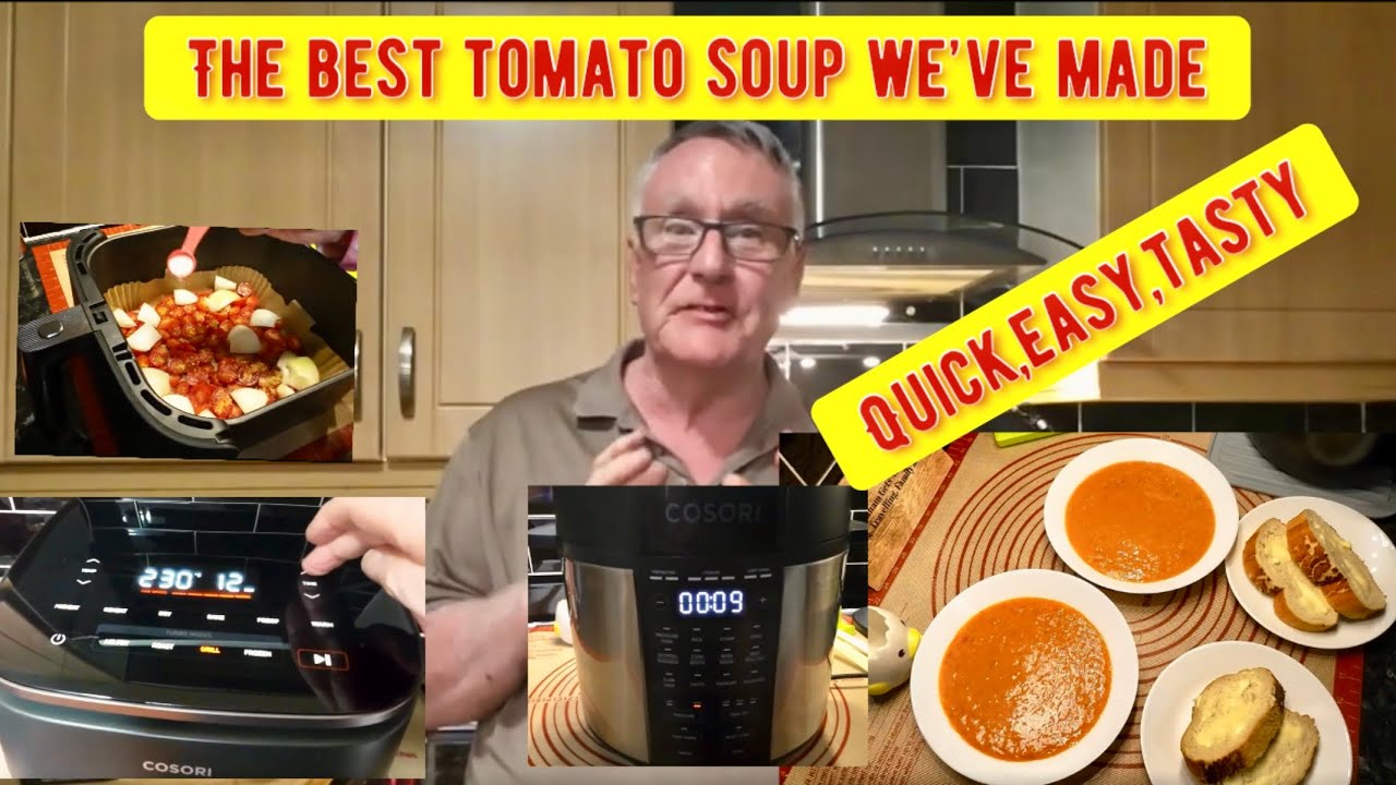 Суп из жареных томатов в скороварке Cosori на режиме Turbo Blaze. Быстро, просто, вкусно.
