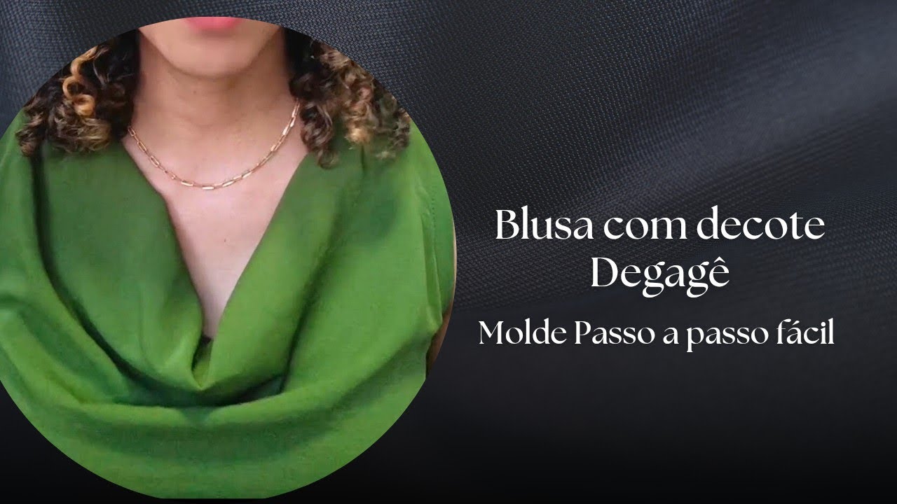 Como fazer molde de blusa com decote degagê | decote drapeado| molde passo a passo| Bella Costura