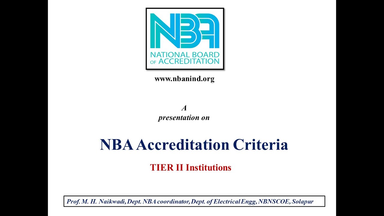 NBA Accreditation Criteria for TIER II Institutions