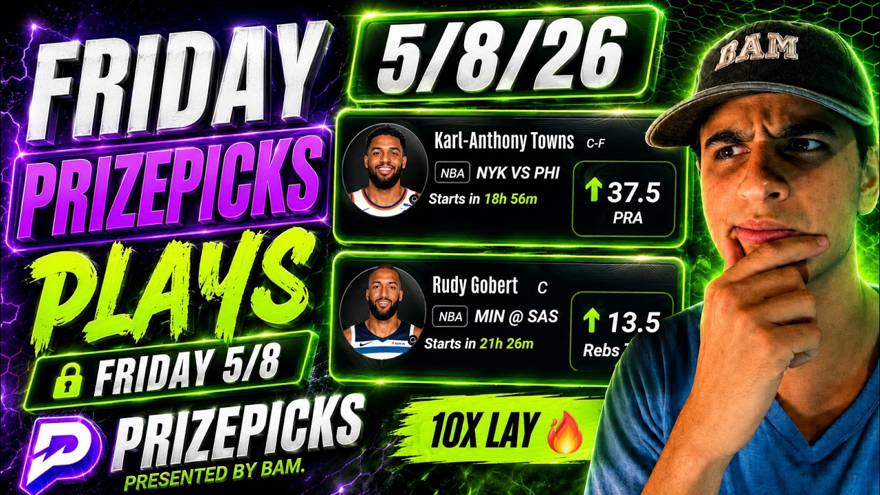 NBA PLAYOFFS TODAY | FRIDAY | 5/8/26 | FREE NBA and Esports Best Correlated PrizePicks Props n Picks