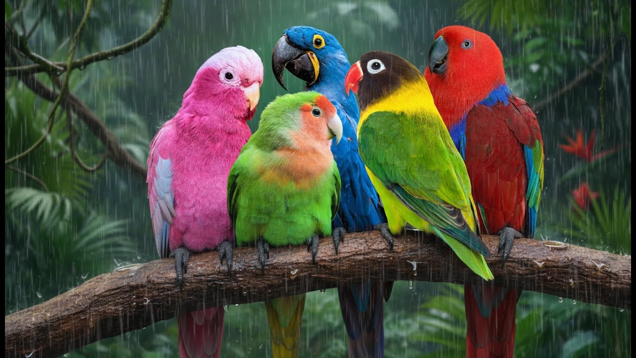 MOST VIBRANT PARROTS ON EARTH 🦜 NATURAL BIRD CALLS FOR STRESS RELIEF & MEDITATION 🌿 BIRDS CHIRPING