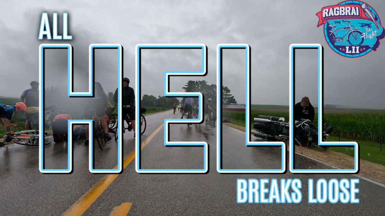 Heavy Rain, High Speed Descents and Crashes, Epic Series Finally of Ragbrai 52