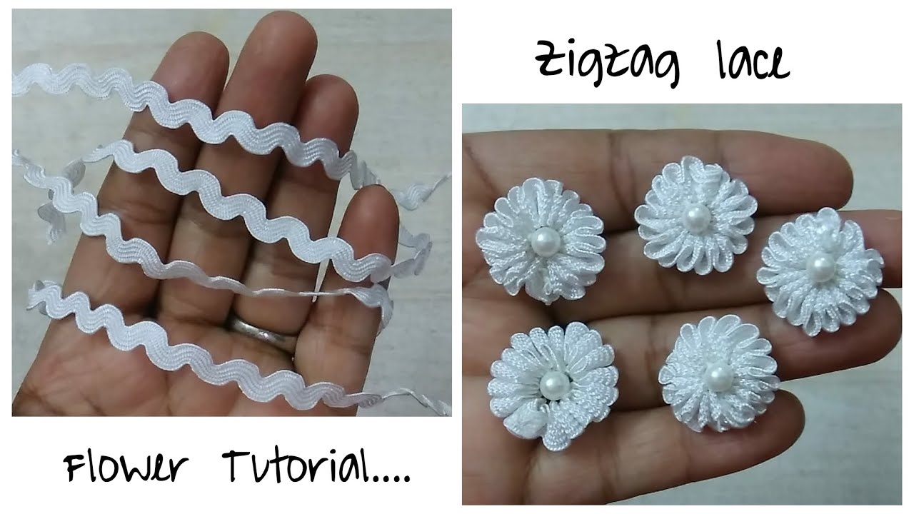 DIY Zigzag Lace Flower Tutorial : Very Easy n Fast....
