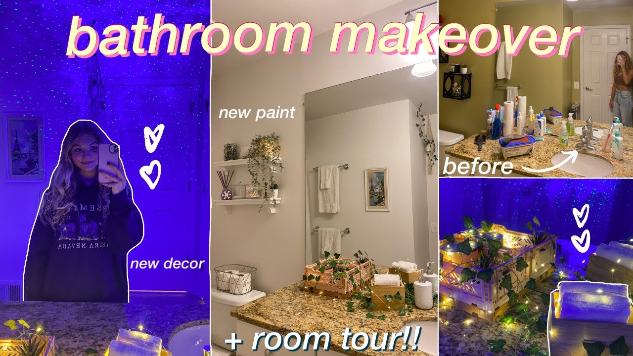 EXTREME BATHROOM MAKEOVER + TRANSFORMATION *aesthetic/tiktok/pinterest inspired room*