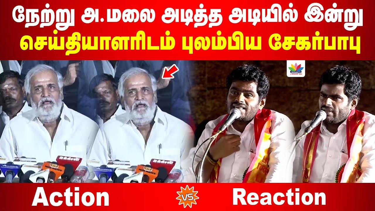 நேற்று அ.மலை அடித்த அடியில் செய்தியாளரிடம் புலம்பிய அமைச்சர் சேகர்பாபு | Annamalai VS Sekar Babu