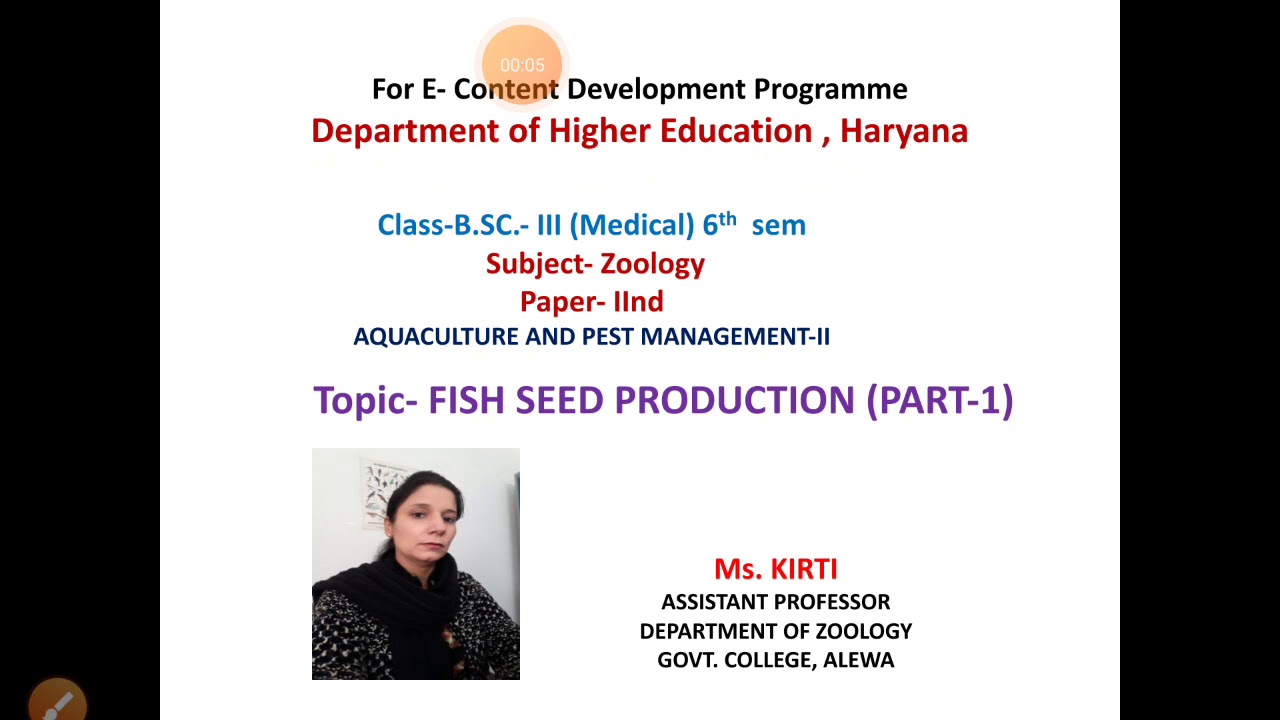 Fish seed production -1