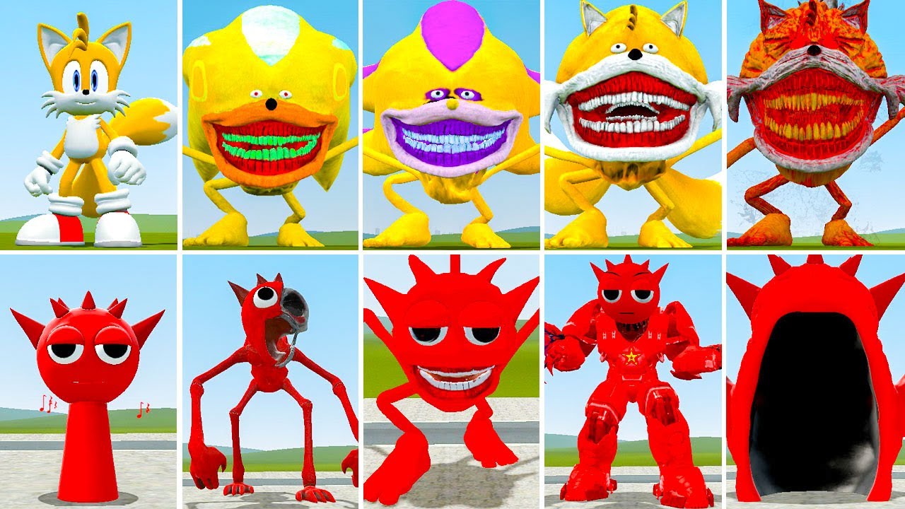 NEW YELLOW SONIC VS SHADOW TAPES PURPLE VS NEW SPRUNKI RADDY VS EATH RADDY SPRUNKI in GARRY'S MOD!!