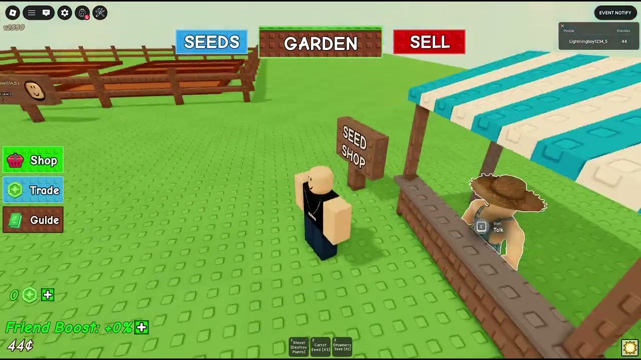Playing Grow A Garden in roblox!