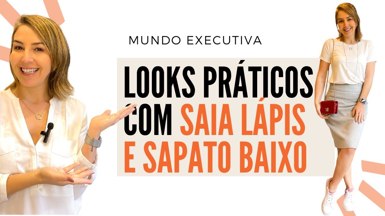 LOOKS PRÁTICOS COM SAIA LÁPIS E SAPATO BAIXO - Michelle Castro #saialápis #sapatobaixo