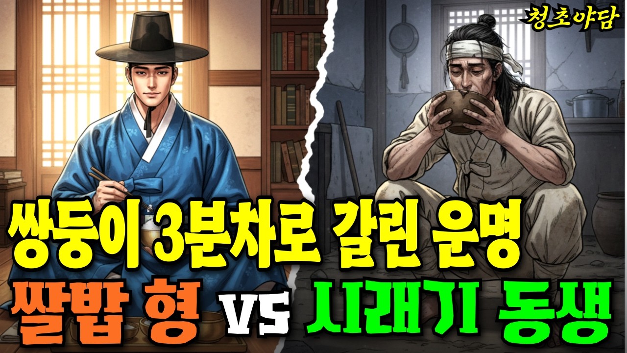 쌍둥이 3분차로 갈린 운명, 쌀밥형vs시래기동생 30년 후, 쌍둥이 형은 기름진 땅, 동생은 돌무더기 황무지를 상속받은 사연 l 야담·민담·전설·설화·옛날이야기·수면동화