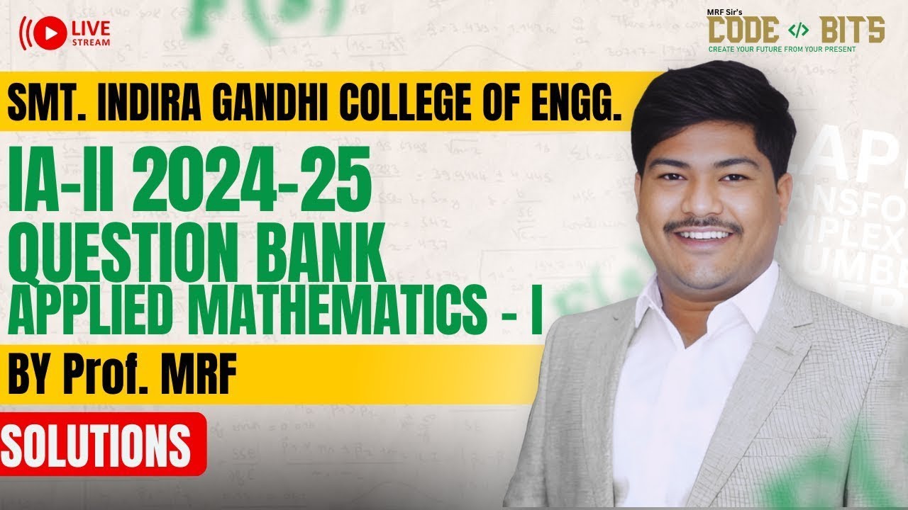 IA- II Applied Mathematics - I SIGCE Solutions 2024-25 | Mumbai University | MRF SIR
