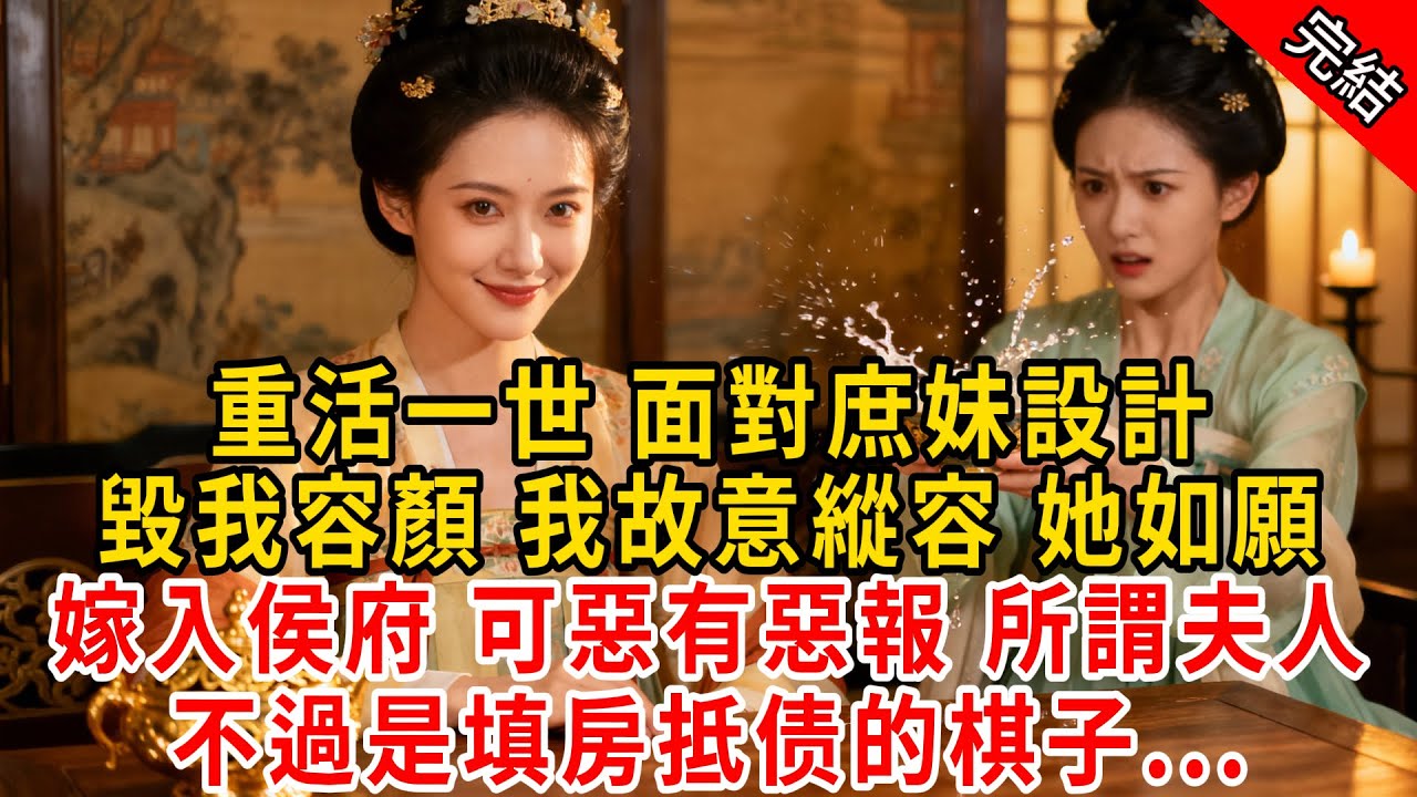 重活一世 面對庶妹設計，毀我容顏 我故意縱容 她如願嫁入侯府 可惡有惡報 所謂夫人，不過是填房抵债的棋子...#原创 #古言 #小说 #重生 #爽文
