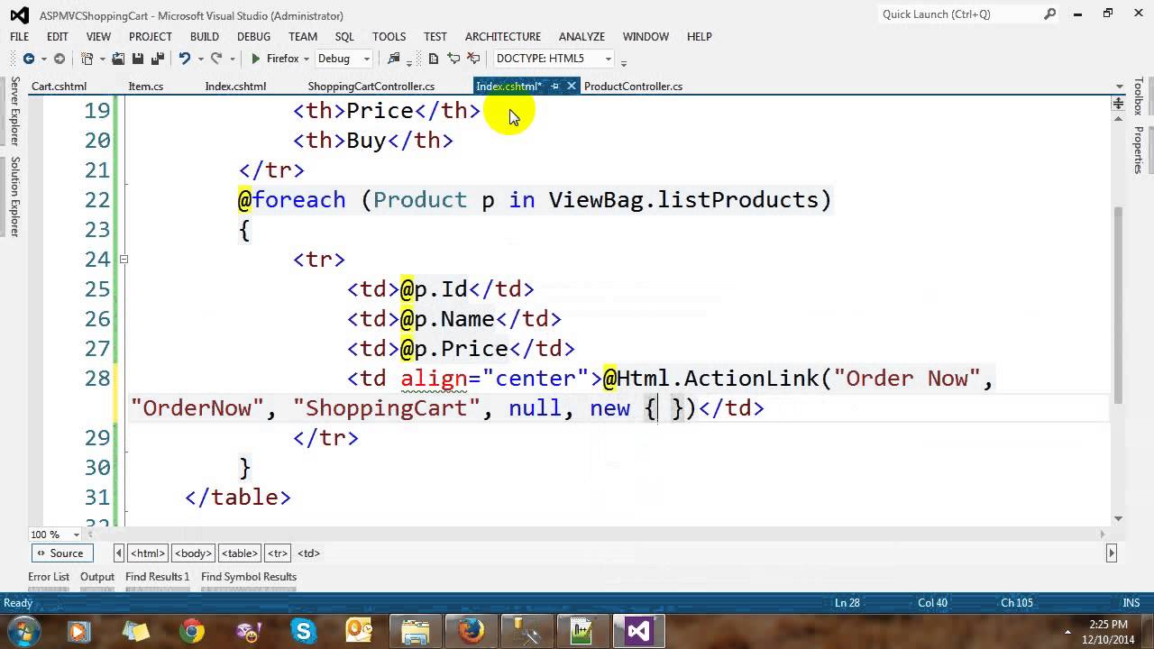 Building Shopping Cart with ASP.NET MVC and Entity Framework
