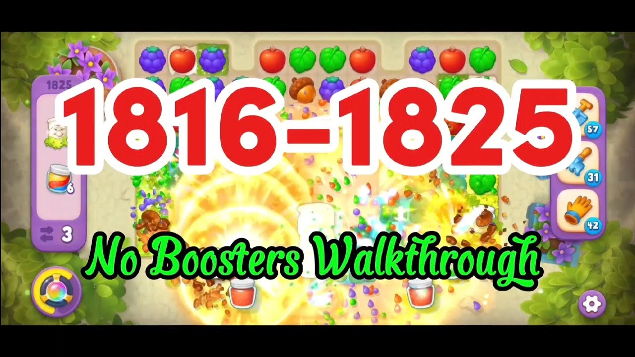 Level 1816-1825 No Boosters Walkthrough 💫 Match-3 Game Gardenscapes #games #gaming #gameplay