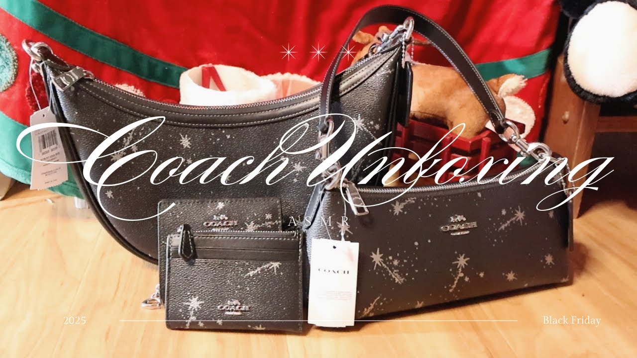 Coach Haul: Unboxing ASMR | Aria, Charlotte, Snap Wallet, ID Case (star print) | Black Friday Sale