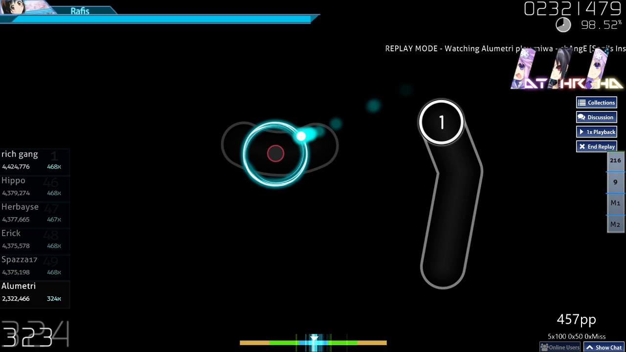 osu! | Alumetri | miwa - chAngE [Seni's InsAnE] +HD,DT,HR 96.63% 558pp FC #1