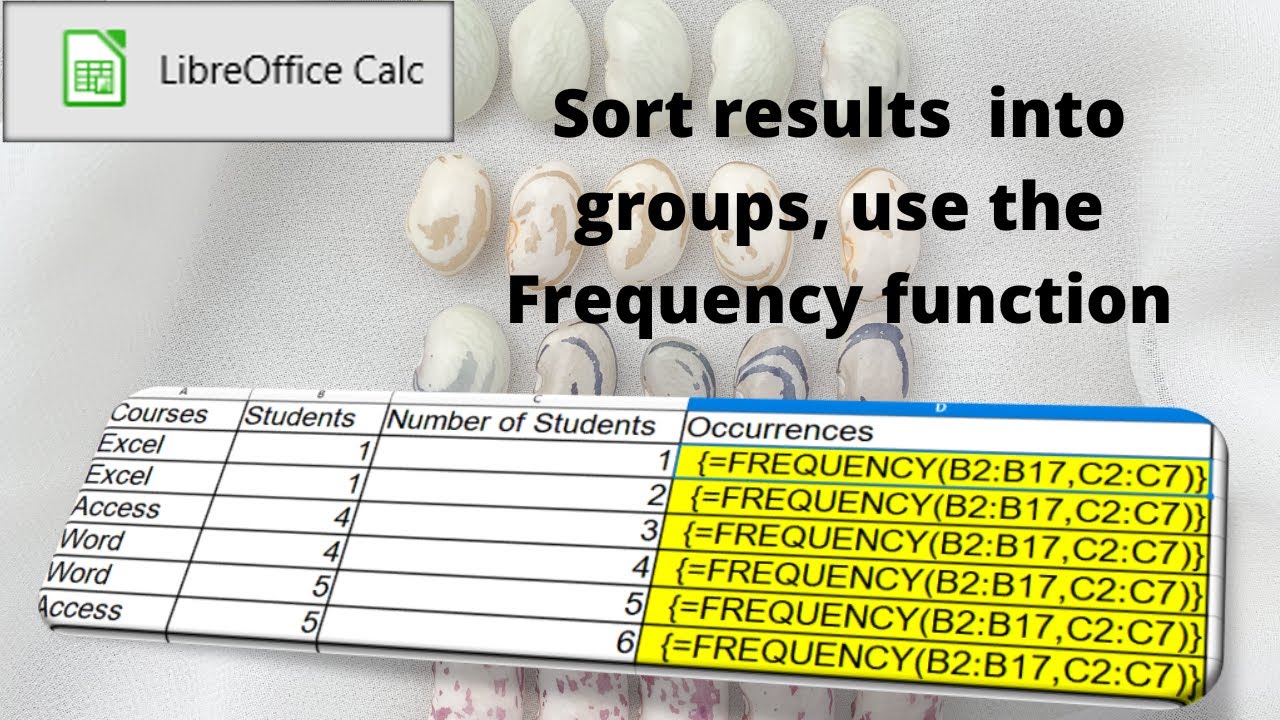 How to use the Frequency Function in LibreOffice Calc