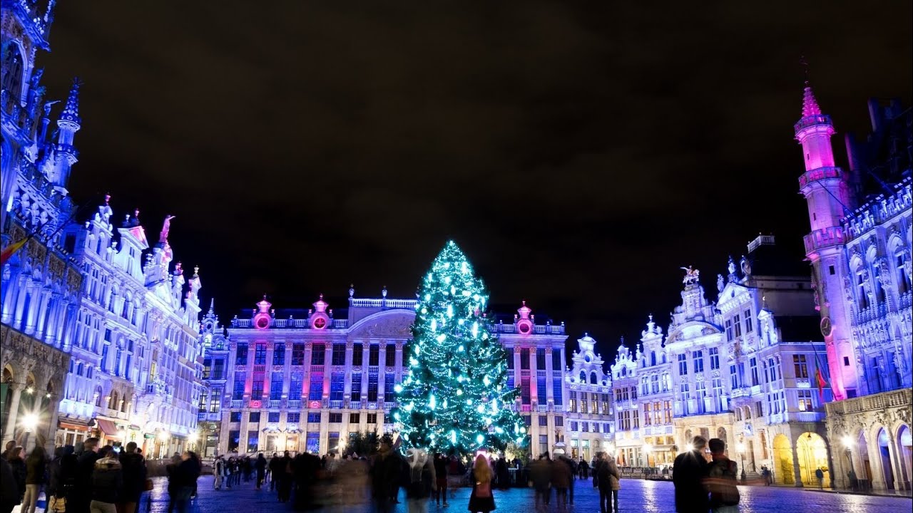 Grand Place Brussels Amazing Christmas Lightshow 2024-2025 4K (Full Show) 🎄🌈