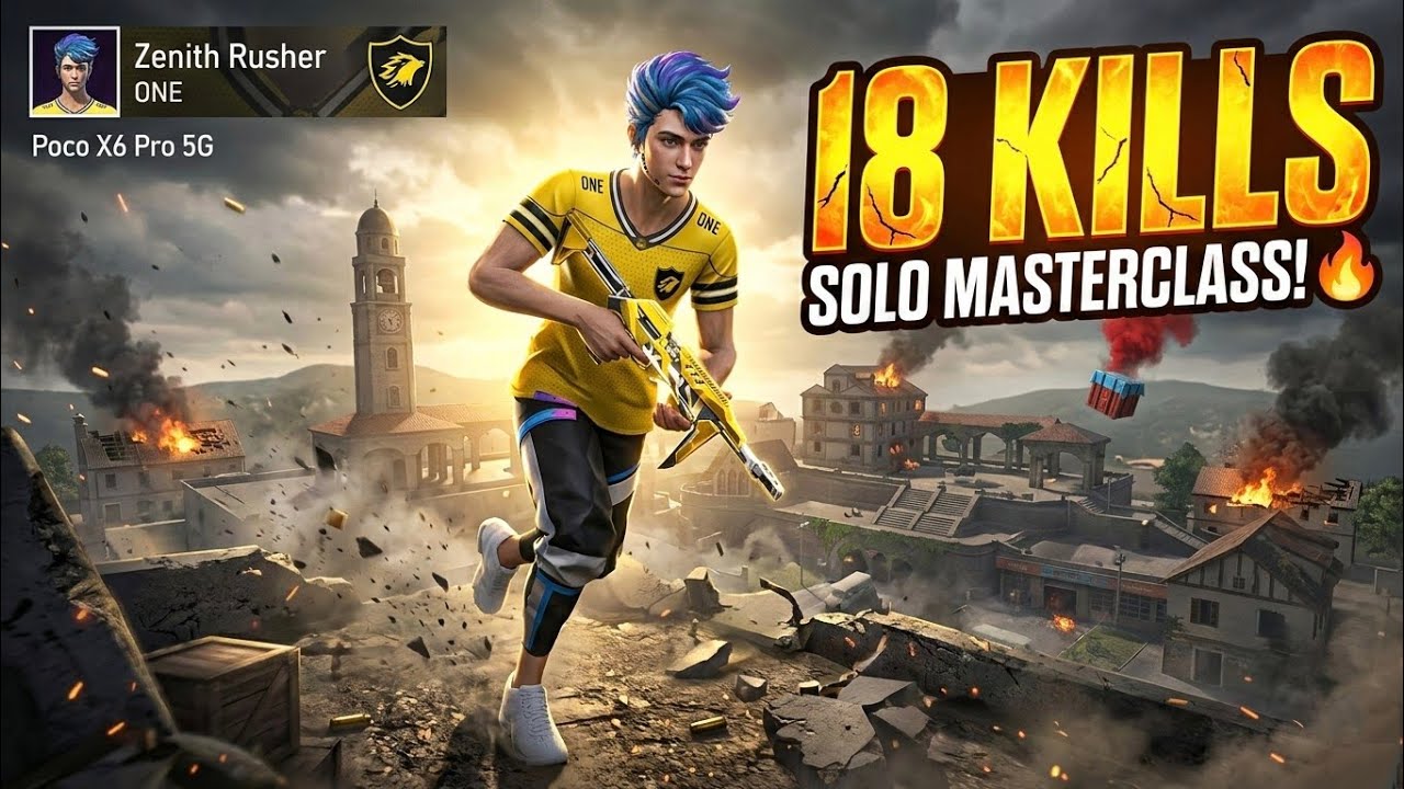 18 KILLS SOLO MASTERCLASS! 🎯 100% Woodpecker Accuracy 🔥 Zenith Rusher | Poco X6 Pro 5G 🌑